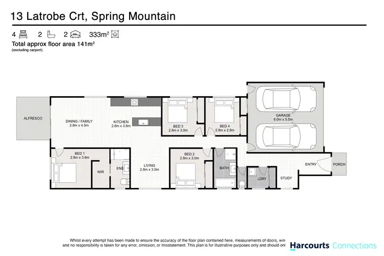 Floorplan of Homely house listing, 13 Latrobe Court, Spring Mountain QLD 4300