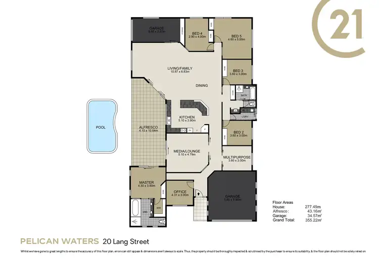 Floorplan of Homely house listing, 20 Lang Street, Pelican Waters QLD 4551