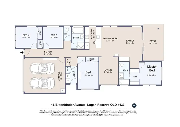 Floorplan of Homely house listing, 16 Bittenbinder Avenue, Logan Reserve QLD 4133