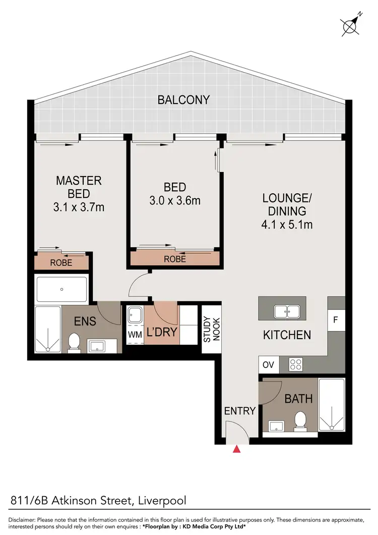 Floorplan of Homely apartment listing, 811/6B Atkinson Street, Liverpool NSW 2170