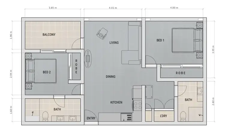 Floorplan of Homely apartment listing, 512/17 Malata Crescent, Success WA 6164