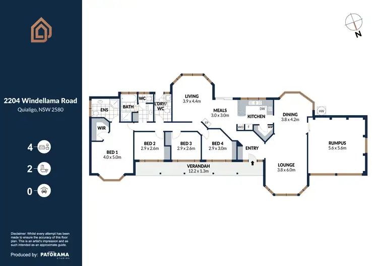 Floorplan of Homely rural property listing, 2204 Windellama Rd, Quialigo NSW 2580