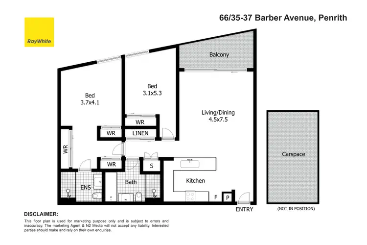 Floorplan of Homely apartment listing, 66/35-37 Barber Avenue, Penrith NSW 2750