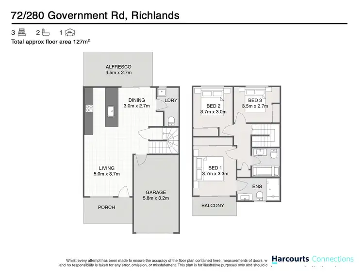 Floorplan of Homely townhouse listing, 72/280 Government Road, Richlands QLD 4077