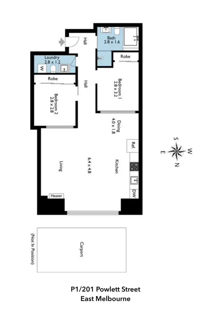 Floorplan of Homely apartment listing, P1/201 Powlett Street, East Melbourne VIC 3002