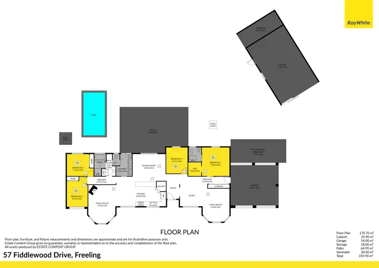 Floorplan of Homely house listing, 57 Fiddlewood Drive, Freeling SA 5372
