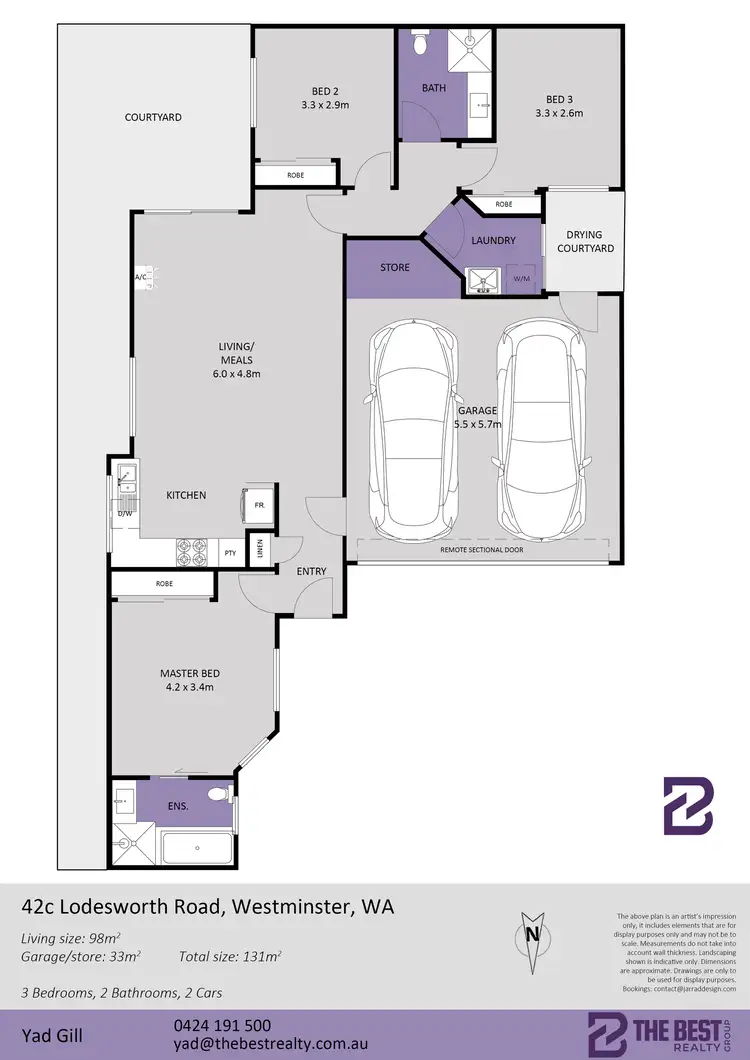 Floorplan of Homely unit listing, 42C Lodesworth Road, Westminster WA 6061