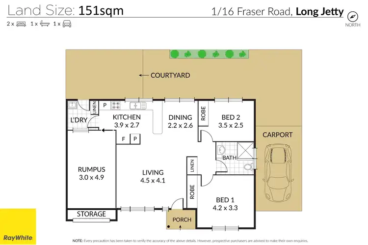Floorplan of Homely villa listing, 1/16 Fraser Road, Long Jetty NSW 2261