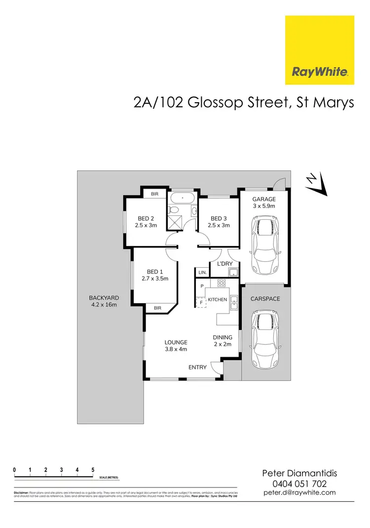 Floorplan of Homely semi-detached listing, 2A/102 Glossop Street, St Marys NSW 2760
