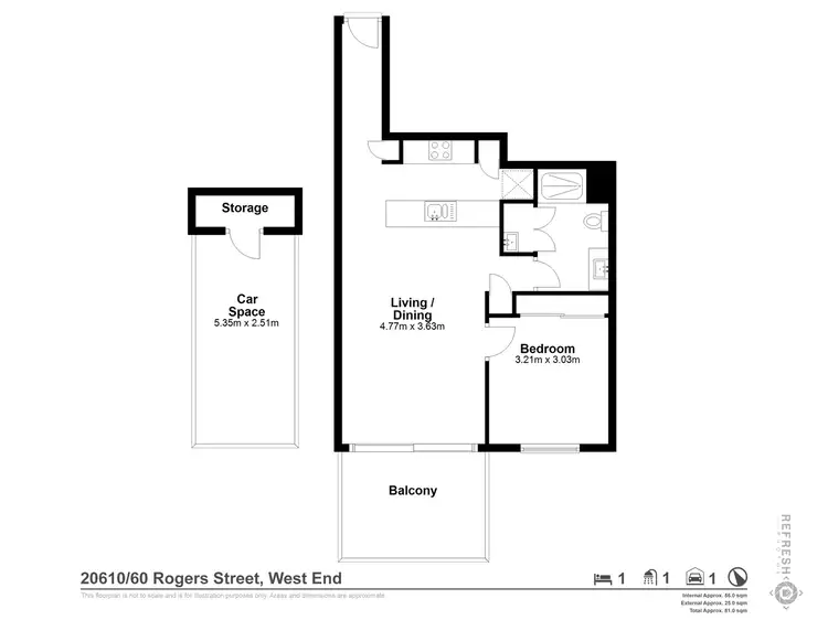 Floorplan of Homely house listing, 20610/60 Rogers Street, West End QLD 4101