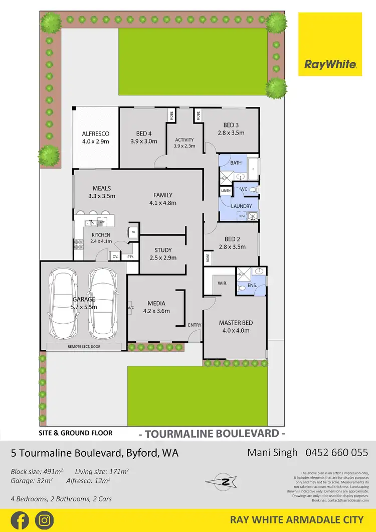 Floorplan of Homely house listing, 5 Tourmaline Boulevard, Byford WA 6122