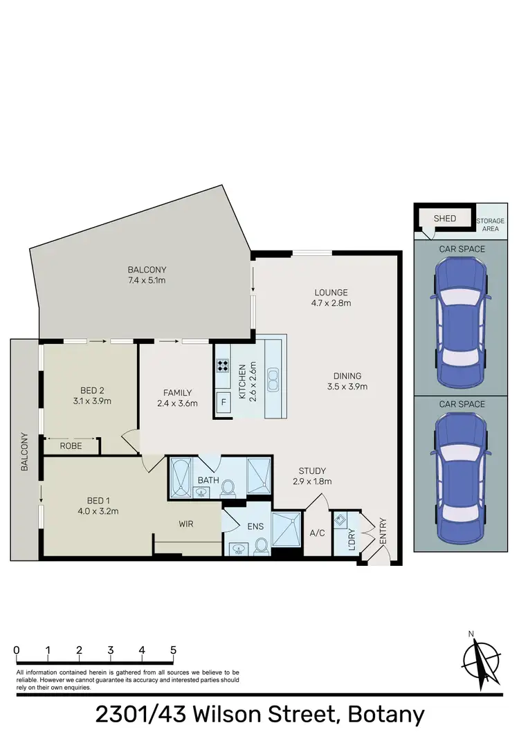 Floorplan of Homely apartment listing, 2301/43 Wilson Street, Botany NSW 2019