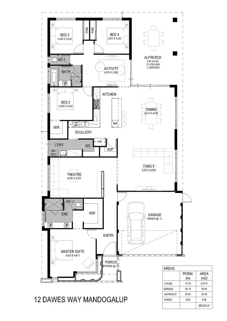 Floorplan of Homely house listing, 12 Dawes Way, Mandogalup WA 6167