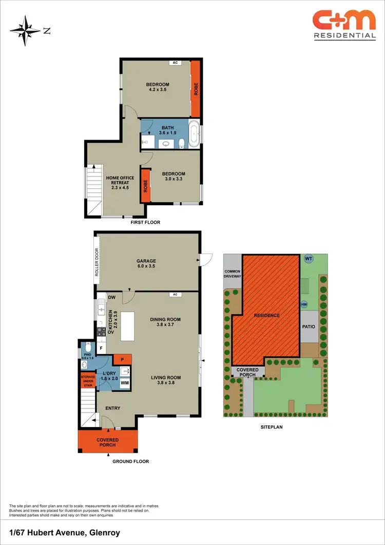 Floorplan of Homely townhouse listing, 1/67 Hubert Avenue, Glenroy VIC 3046