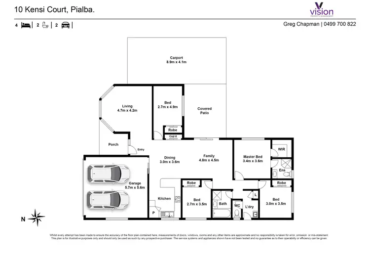 Floorplan of Homely house listing, 10 Kensi Court, Point Vernon QLD 4655