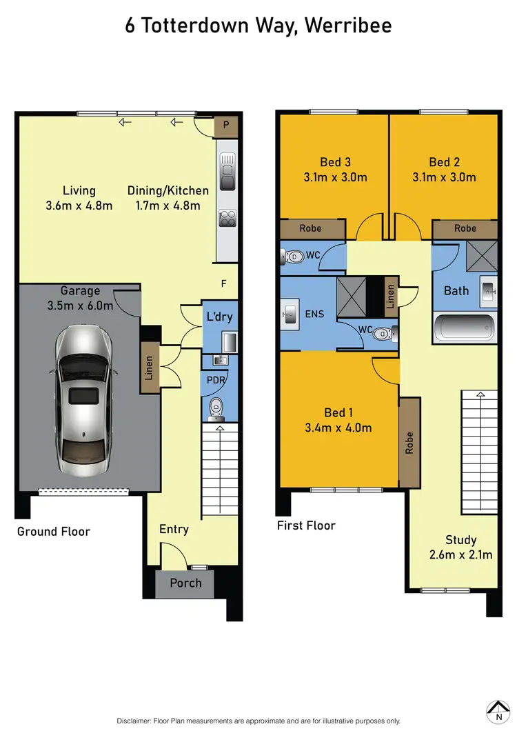 Floorplan of Homely house listing, 6 Totterdown Way, Werribee VIC 3030