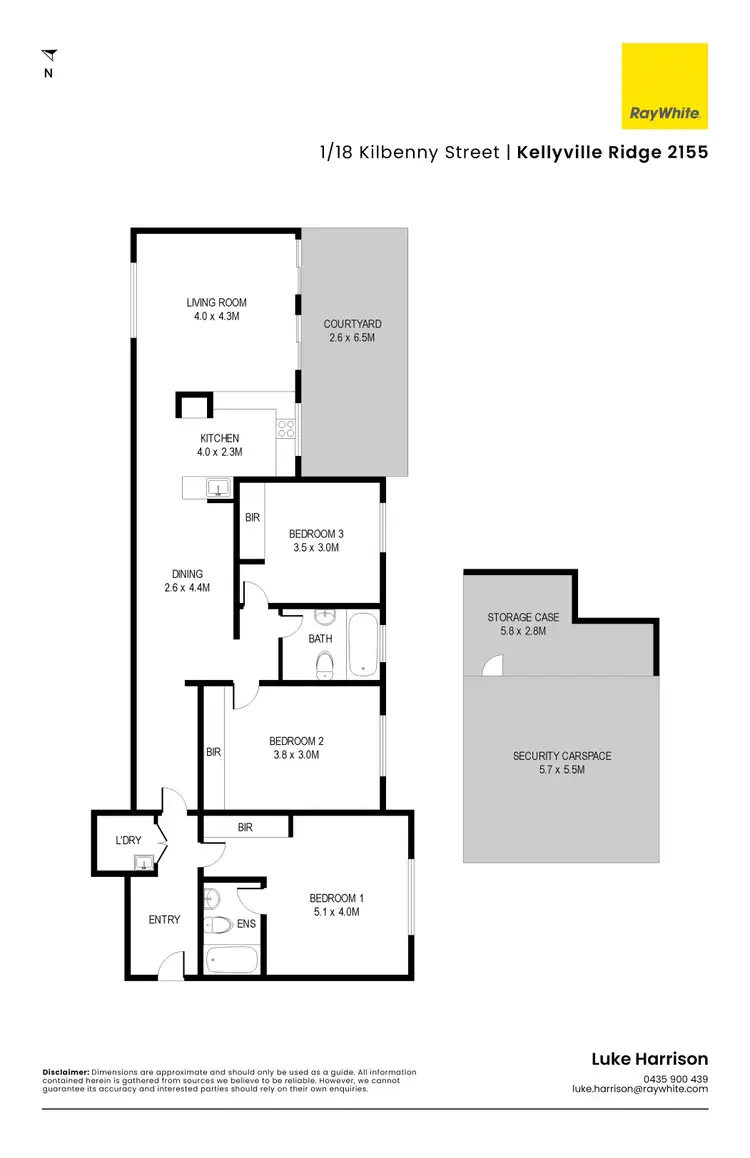 Floorplan of Homely apartment listing, 1/18 Kilbenny Street, Kellyville Ridge NSW 2155