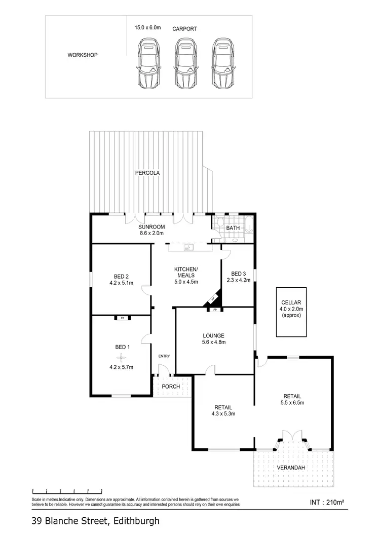Floorplan of Homely villa listing, 39 Blanche Street, Edithburgh SA 5583