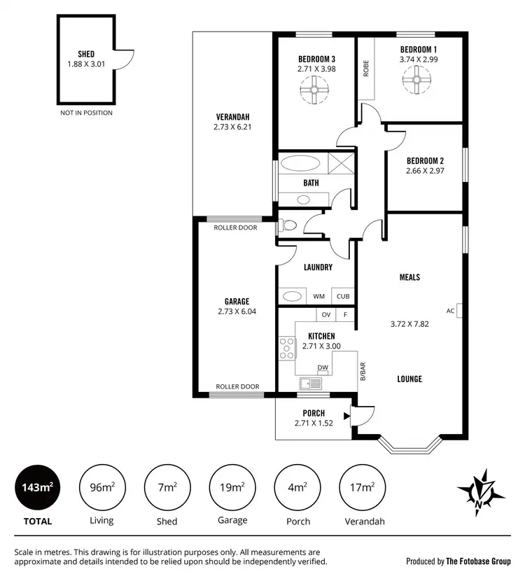 Floorplan of Homely unit listing, 1/7 Whiting Road, St Agnes SA 5097