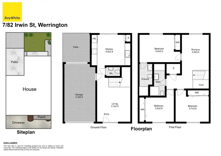 Floorplan of Homely townhouse listing, 7/82 Irwin Street, Werrington NSW 2747