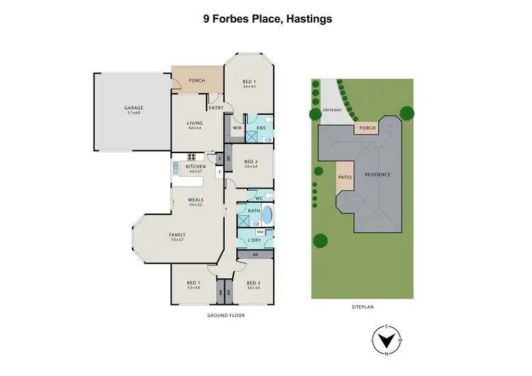 Floorplan of Homely house listing, 9 Forbes Place, Hastings VIC 3915