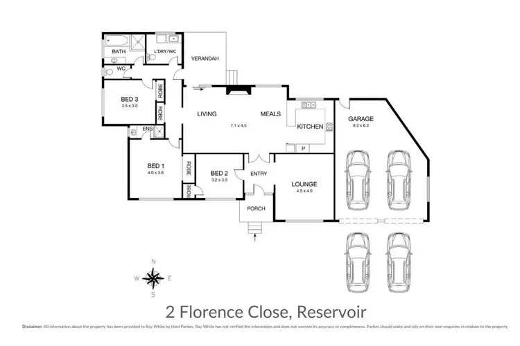 Floorplan of Homely house listing, 2 Florence Close, Reservoir VIC 3073