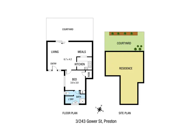 Floorplan of Homely unit listing, 3/243 Gower Street, Preston VIC 3072