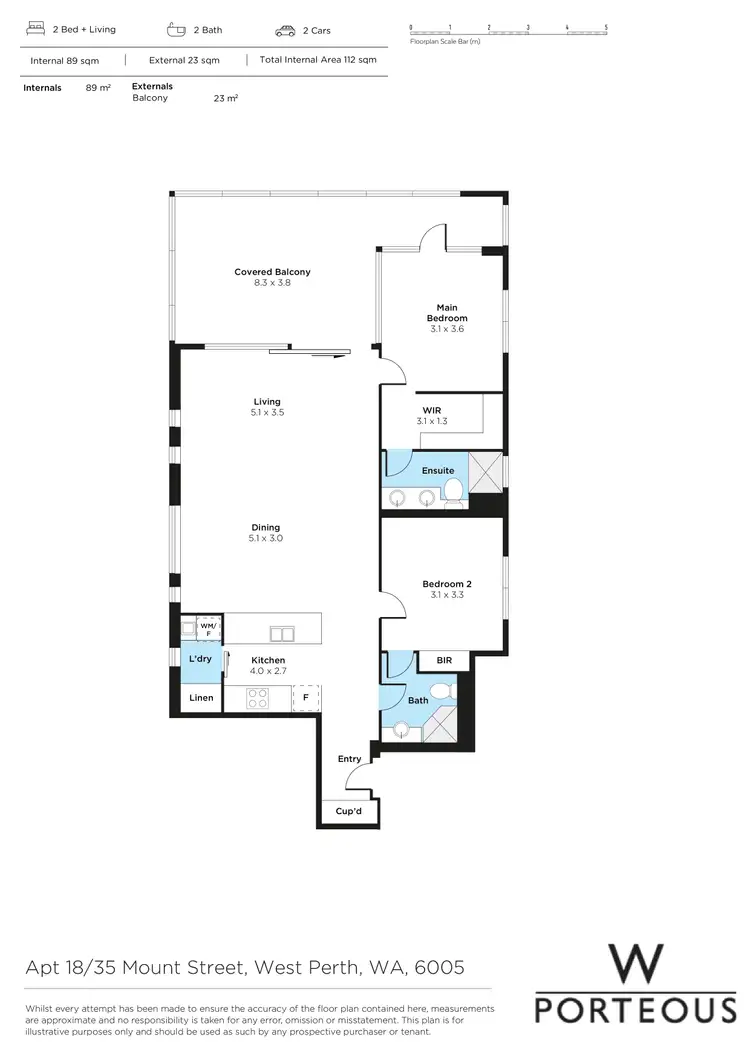 Floorplan of Homely apartment listing, 18/35 Mount Street, West Perth WA 6005