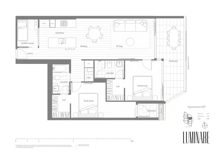 Floorplan of Homely apartment listing, 607/20 Festival Place, Newstead QLD 4006