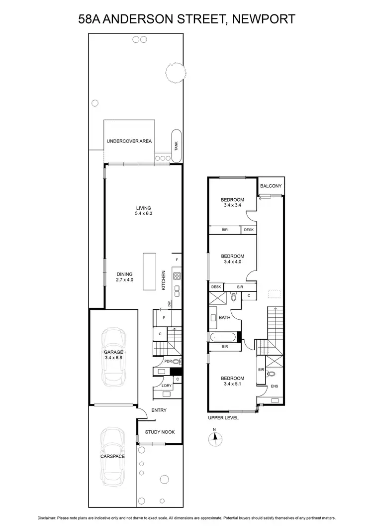 Floorplan of Homely townhouse listing, 58A Anderson Street, Newport VIC 3015