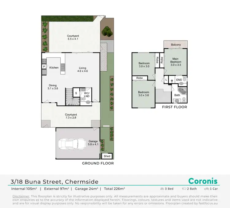 Floorplan of Homely townhouse listing, 3/18 Buna Street, Chermside QLD 4032