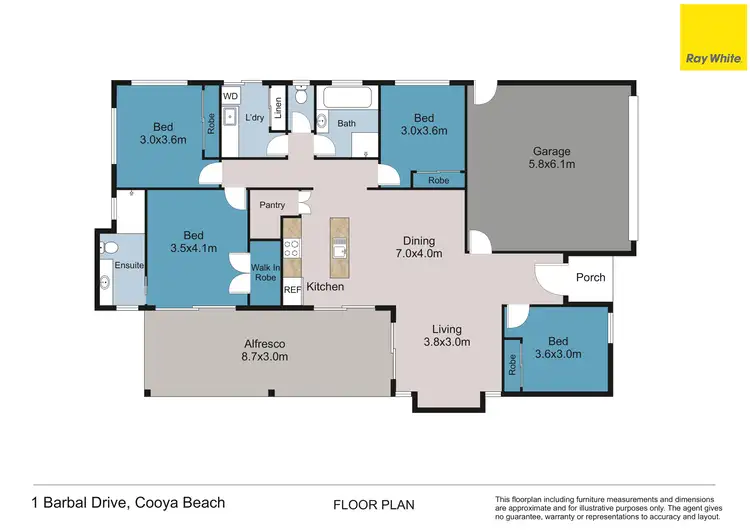 Floorplan of Homely house listing, 1 Barrbal Drive, Cooya Beach QLD 4873