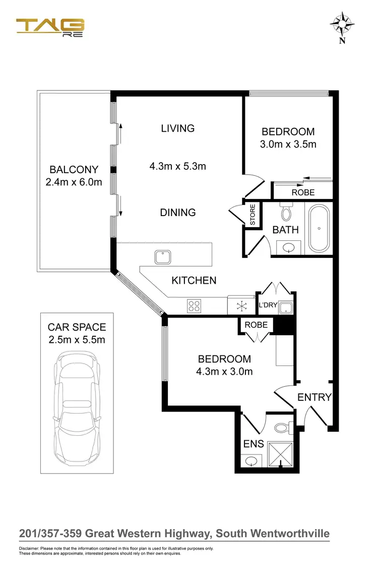 Floorplan of Homely apartment listing, 201/357-359 Great Western Highway, South Wentworthville NSW 2145