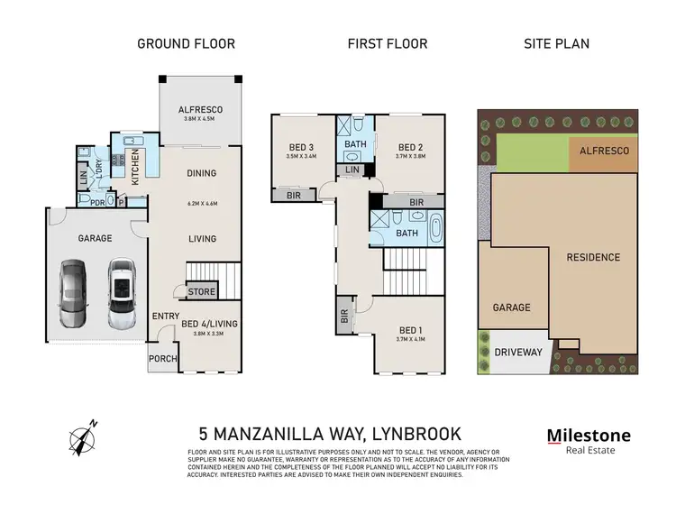 Floorplan of Homely townhouse listing, 5 Manzanilla Way, Lynbrook VIC 3975
