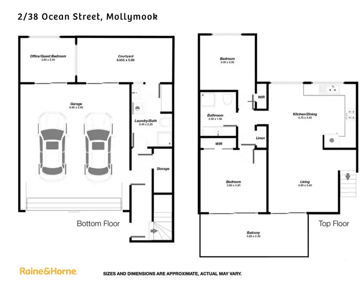 Floorplan of Homely townhouse listing, 2/38 Ocean Street, Mollymook NSW 2539