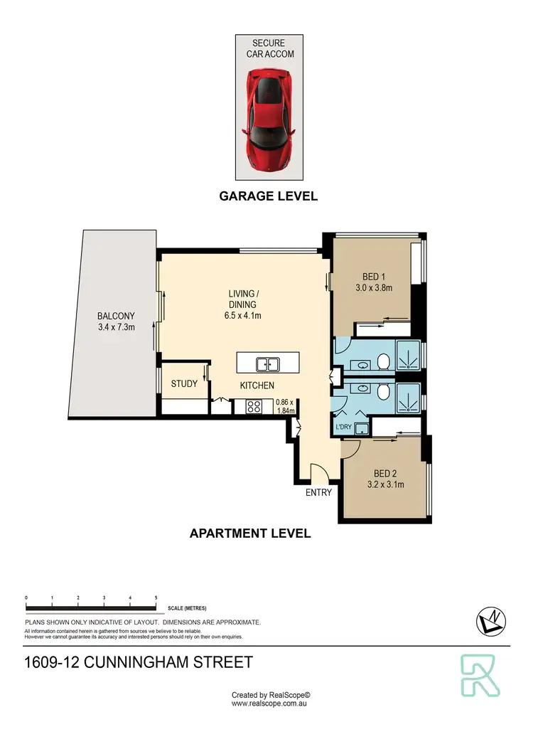 Floorplan of Homely apartment listing, 1609/12 Cunningham Street, Newstead QLD 4006