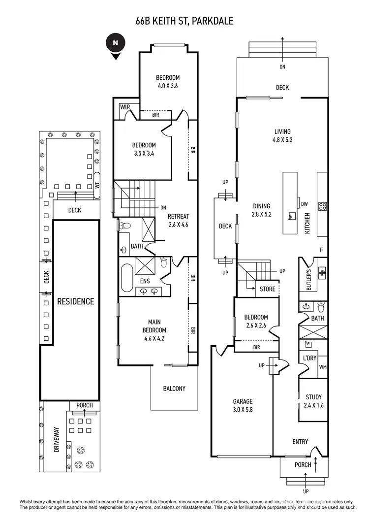 Floorplan of Homely townhouse listing, 66B Keith Street, Parkdale VIC 3195