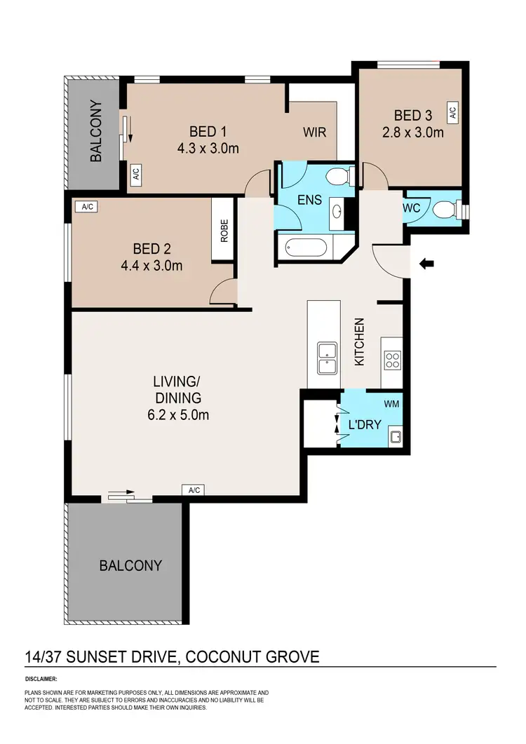 Floorplan of Homely apartment listing, 14/37 Sunset Drive, Coconut Grove NT 810