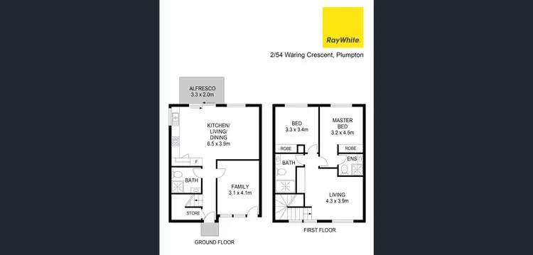 Floorplan of Homely townhouse listing, 2/54 Waring Crescent, Plumpton NSW 2761