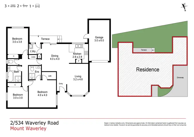 Floorplan of Homely unit listing, 2/534 Waverley Road, Mount Waverley VIC 3149