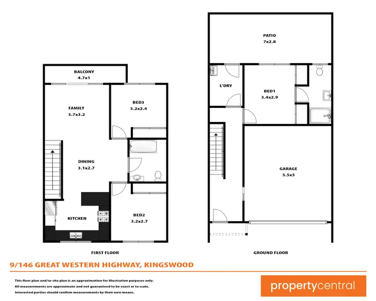 Floorplan of Homely townhouse listing, 9/146 Great Western Highway, Kingswood NSW 2747