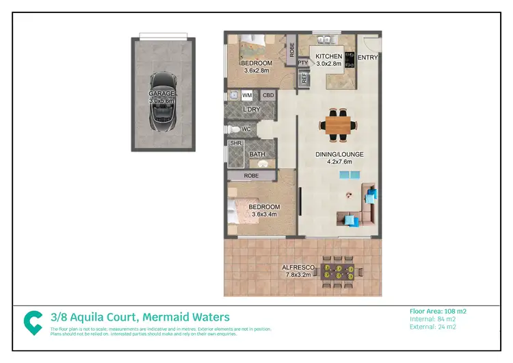 Floorplan of Homely unit listing, 3/8 Aquila Court, Mermaid Waters QLD 4218