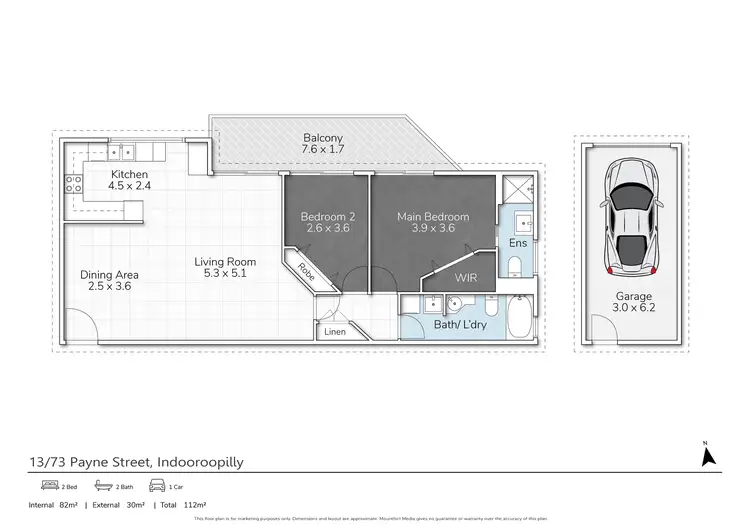 Floorplan of Homely apartment listing, 13/73 Payne Street, Indooroopilly QLD 4068