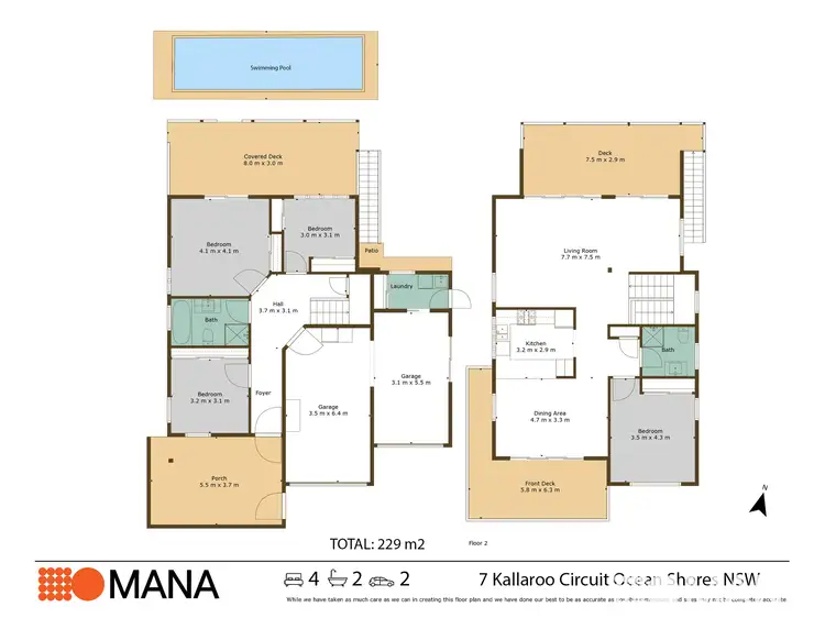 Floorplan of Homely house listing, 7 Kallaroo Circuit, Ocean Shores NSW 2483