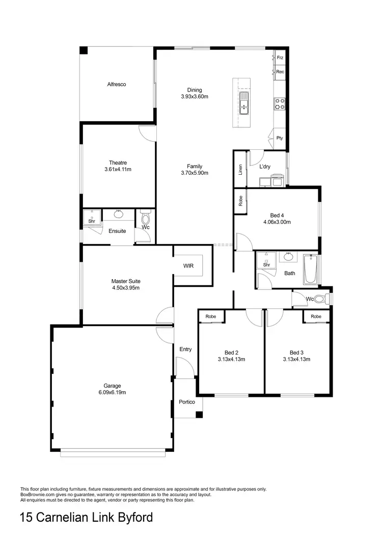 Floorplan of Homely house listing, 15 Carnelian Link, Byford WA 6122