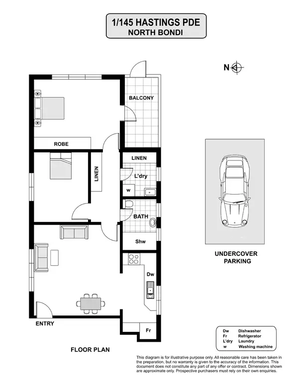 Floorplan of Homely apartment listing, 1/145 Hastings Parade, North Bondi NSW 2026