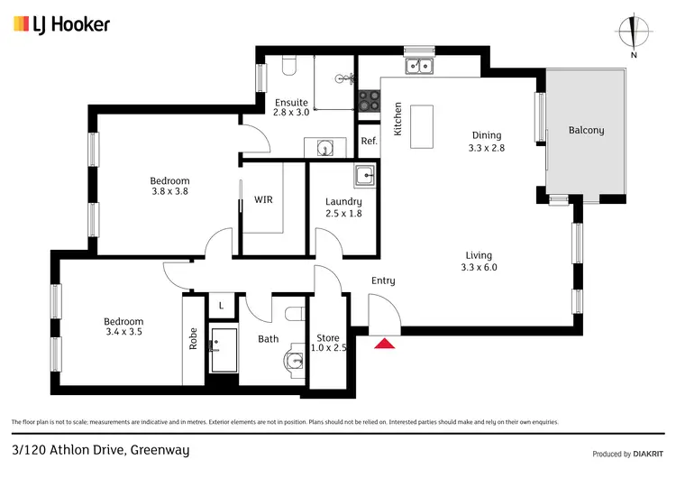 Floorplan of Homely apartment listing, 3/120 Athllon Drive, Greenway ACT 2900