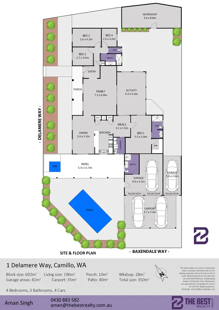 Floorplan of Homely house listing, 1 Delamere Way, Camillo WA 6111