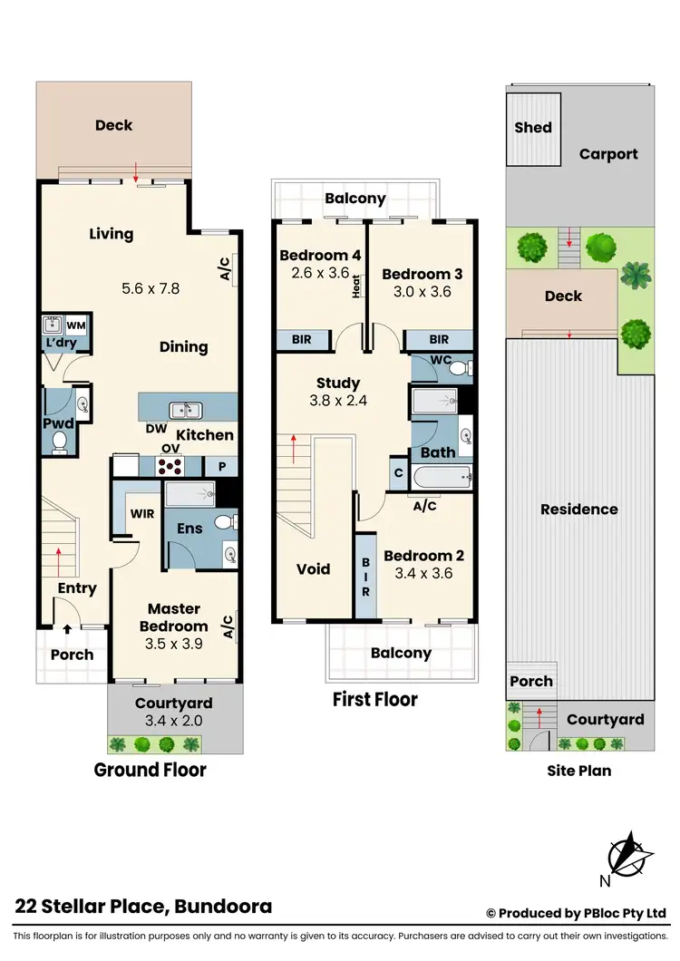 Floorplan of Homely house listing, 22 Stellar Place, Bundoora VIC 3083