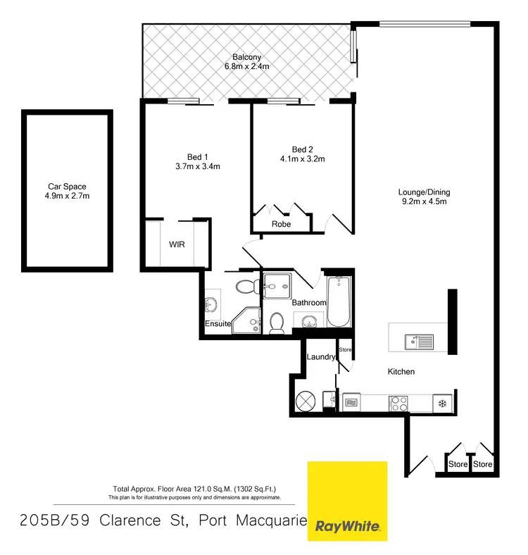 Floorplan of Homely apartment listing, 205B/59 Clarence Street, Port Macquarie NSW 2444